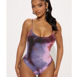 Cosmos Sparkle Scoop Neck Bodysuit